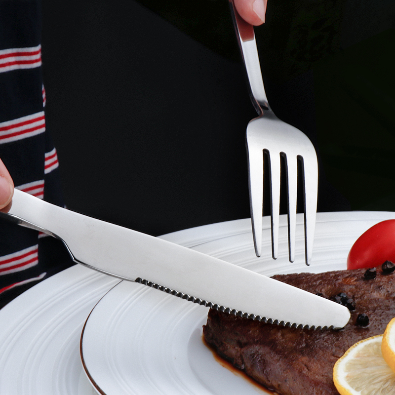 刀叉套装创意可爱西餐餐具餐厅刀叉勺三件套家用牛排刀叉盘子套装 - 图1