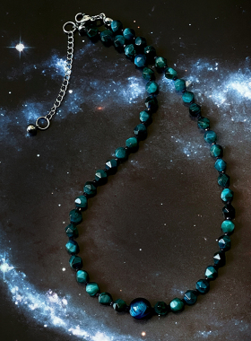 原创海王星天然石星球项链