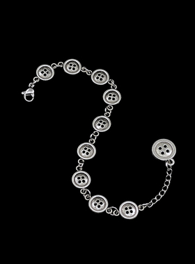 原创手作复古金属纽扣手链