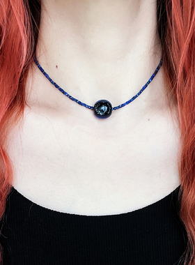 原创宇宙青金石琉璃choker项链