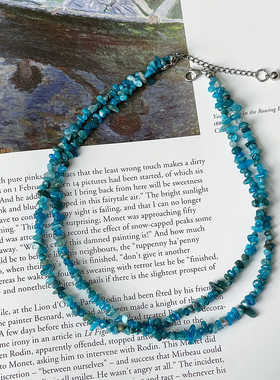 原创手作莱茵湖畔天然矿石项链