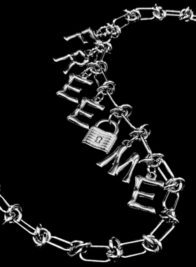 朋克金属风字母项链choker颈链