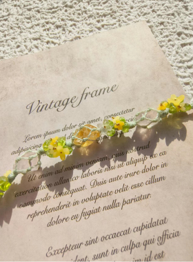 花环森系新款手工天然水晶手链手绳原石爆款纯手工编织网兜花朵款