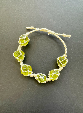 新款橄榄石花环手链手绳清新爆款纯手工编织手链手绳闺蜜情侣