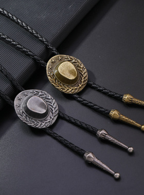 牛仔波洛领带男士帽子项链女长款