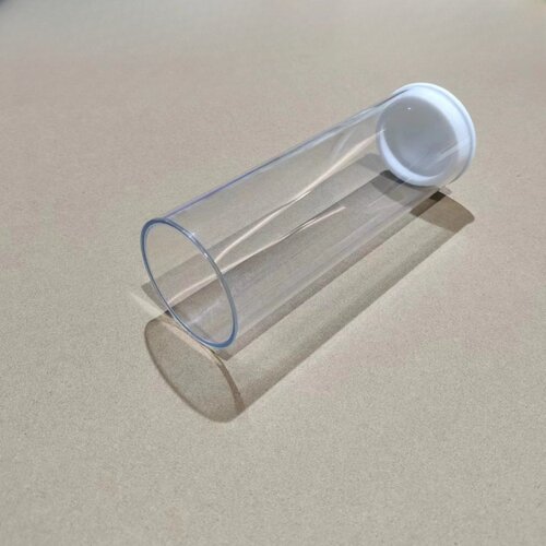 带盖子透明塑料管封底PC空心管子收纳筒硬质水管直径40mm-90mm - 图1
