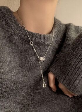 气质锆石小蛮腰项链女款轻奢小众设计感2025新款爆款高级感锁骨链