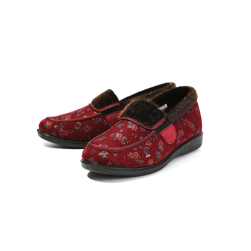 老美华正品冬季新款老人棉鞋女老北京加绒加厚一脚蹬防滑妈妈鞋,淘宝优惠券,粉丝福利购,淘宝优惠卷