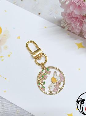 中秋节金属合金兔子挂件