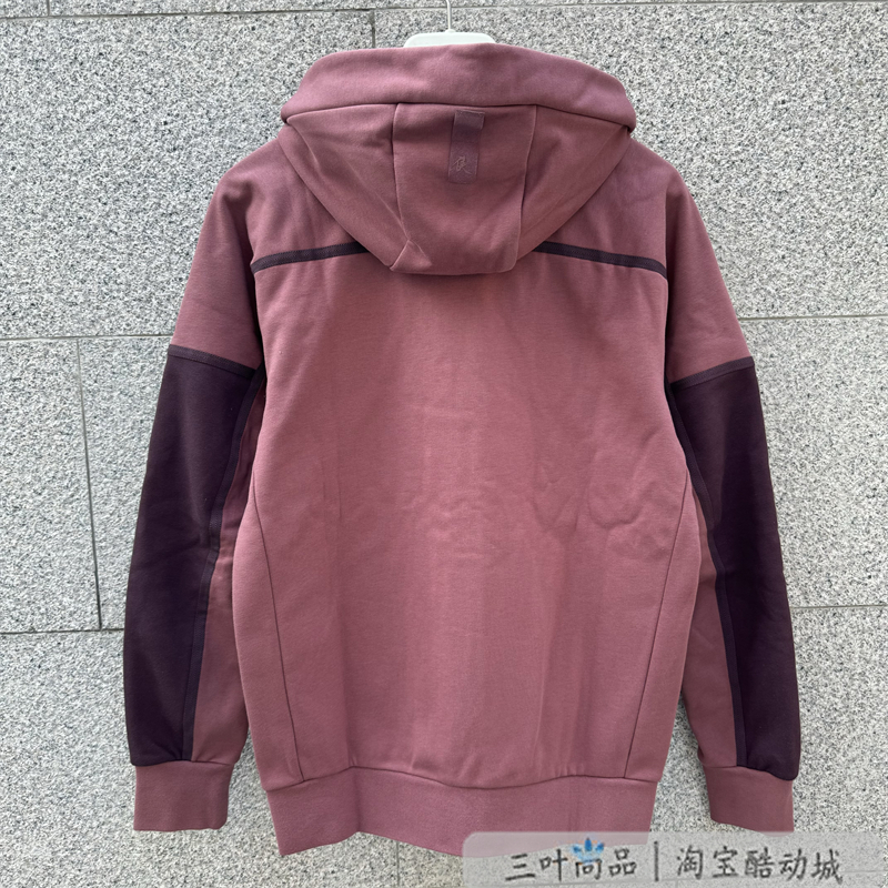 Adidas阿迪达斯男子拉链拼接秋冬运动休闲绒里连帽夹克外套HN8975 - 图1