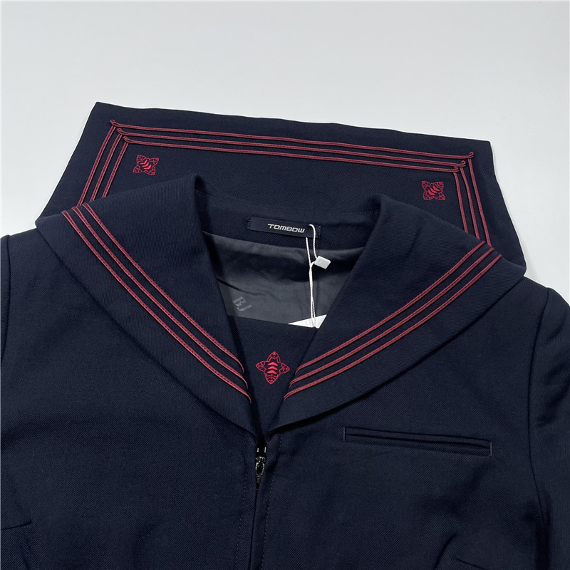 古着复古日系正统海军领水手服学院风少女JK中间服毛呢料长袖冬服 - 图2