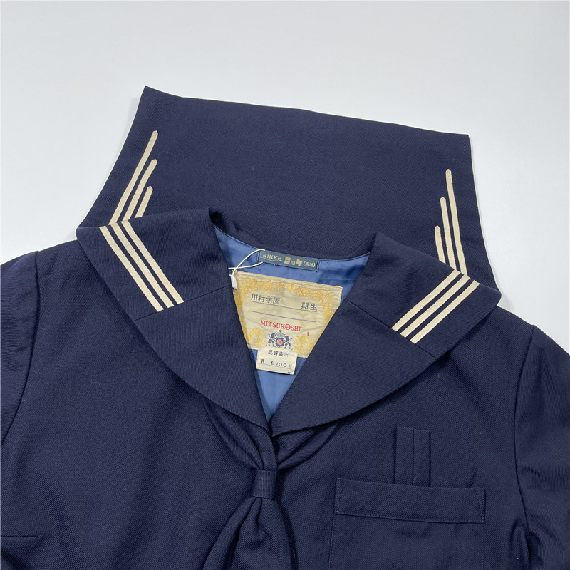 古着复古日系正统海军领水手服学院风少女JK中间服毛呢料长袖冬服 - 图3