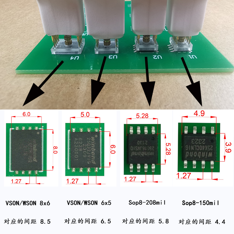 芯片贴片烧录烧写读写顶针测试针弹簧针探针线 SOP8 SOIC 单片机 - 图1