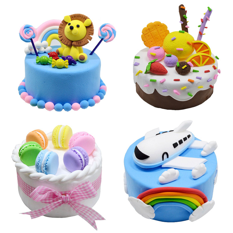 儿童diy创意彩泥超轻粘土手工制作蛋糕材料包玩具圣诞节套装礼物