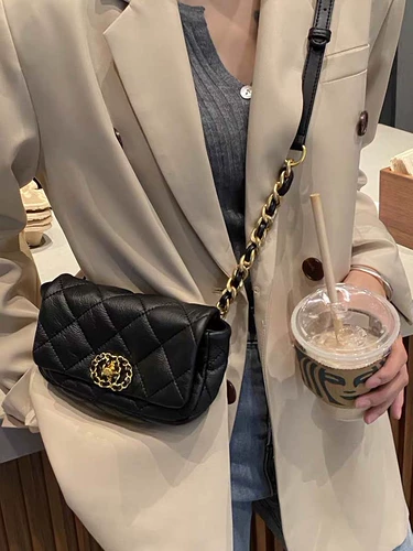 Цепь с ромбовидным узором, небольшая сумка подмышку, небольшая сумка, сумка через плечо, модная сумка на одно плечо, в стиле Шанель, на цепочке