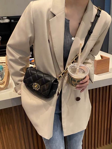 Цепь с ромбовидным узором, небольшая сумка подмышку, небольшая сумка, сумка через плечо, модная сумка на одно плечо, в стиле Шанель, на цепочке