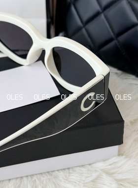 【OLES】新款熊猫配色太阳镜黑白撞色板材椭圆形猫眼墨镜男女同款