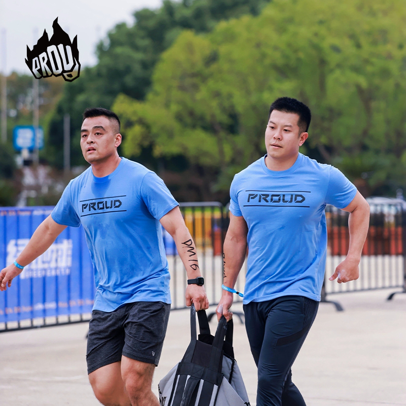 PROUD男子运动健身T恤衫短袖透气吸汗舒适CrossFit综合体能训练服,淘宝优惠券,粉丝福利购,淘宝优惠卷