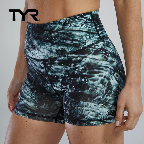 TYR Joule Elite™ 女士3.25英寸印花高腰短裤高弹速干短裤 - 图2