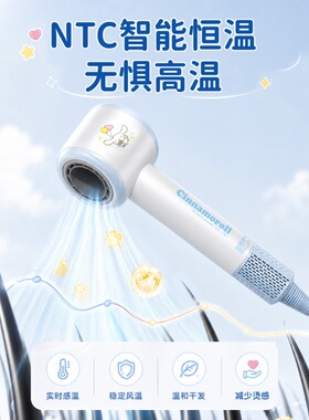 三丽鸥联名吹风机玉桂狗高速电吹风机负离子恒温护发女孩生日礼物