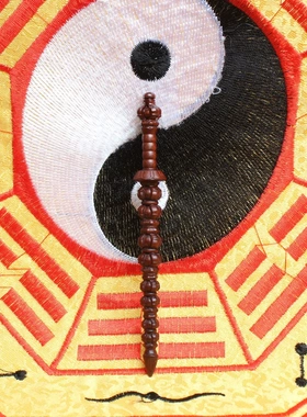 雷击枣木金刚杵降魔杵挂件吊坠手把件木雕玩具道家法器随身配饰