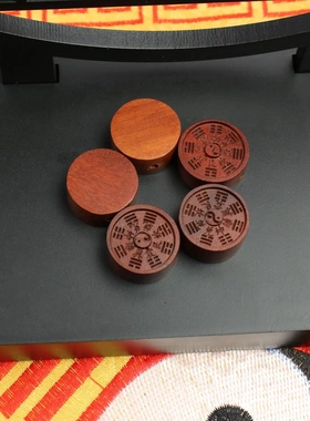 雷击枣木八卦挂件吊坠道家法器随身配饰老料深色精雕手工打磨