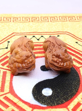 老料雷击枣木貔貅手把件摆件木雕把玩木质工艺品