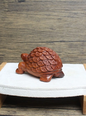 雷击枣木金钱龟摆件木雕圆雕木质工艺品办公桌摆件