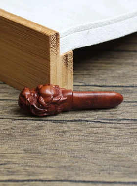 雷击枣木龙头七星挂件吊坠道家法器随身配饰老料深色精雕手工打磨