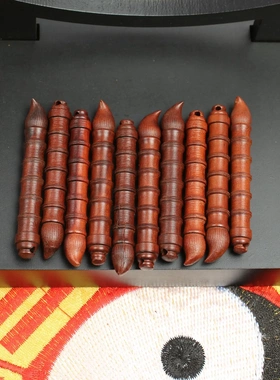 雷击枣木文昌笔挂件吊坠道家法器随身配饰老料深色精雕手工打磨