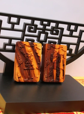 雷击桃木紫薇讳五雷46牌挂件吊坠道家法器随身配饰老料深色精雕