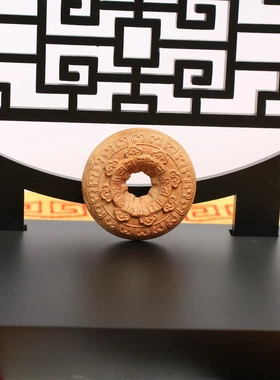 （两个装）雷击枣木云纹平安扣随身挂件吊坠精工雕刻木质工艺品