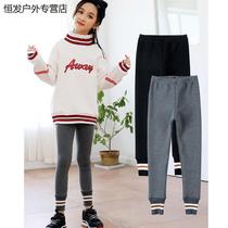 Girl Pants Underpants Autumn Winter New Girl Pants Winter Outwear Integrated Suede CUHK Child Foreign Air Children Bunches Pants