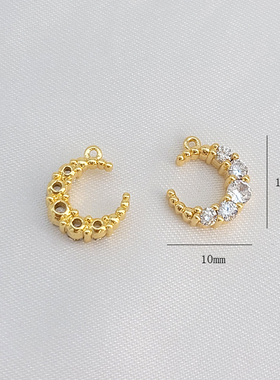 镶钻月亮吊坠项链手链吊饰