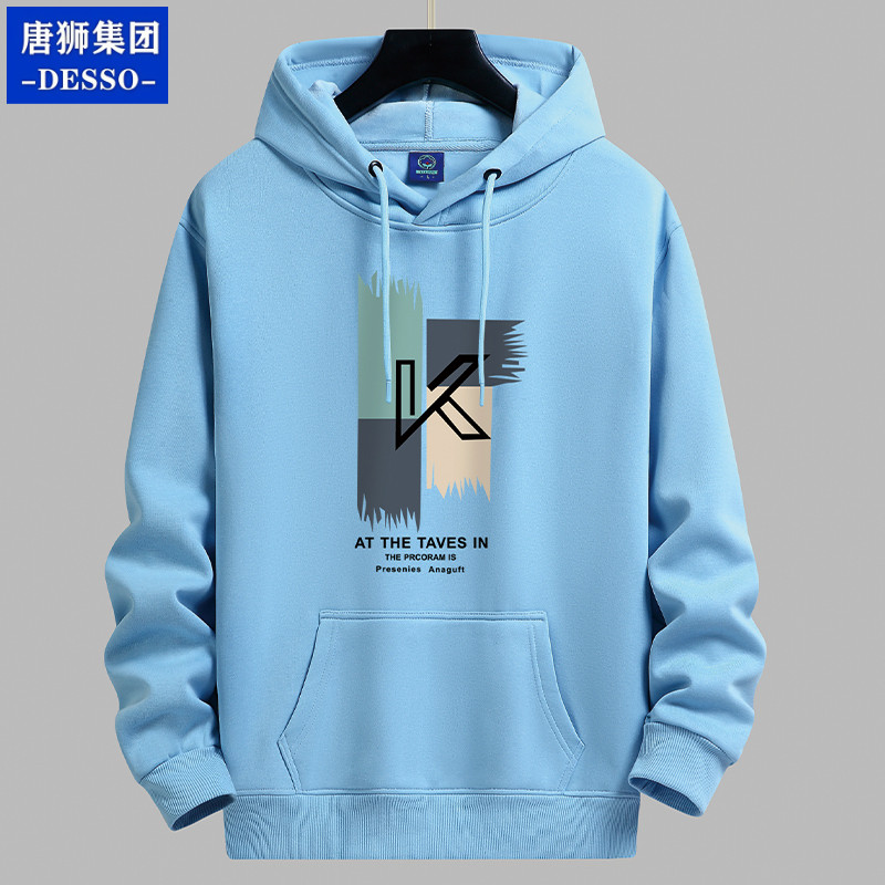 唐狮集团DESSO春秋冬加绒卫衣男连帽重磅棉青年潮牌宽松大码外套 - 图0