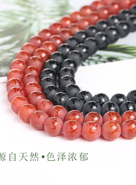 亚光喷砂玛瑙六字真言散珠diy饰品配件佛珠手串串珠刻字玛瑙