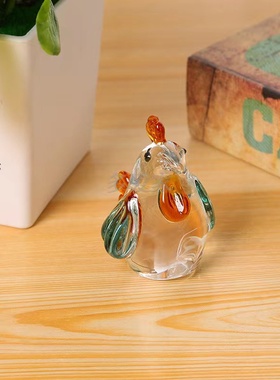 创意手工淄博博山琉璃大观园可爱小鸡琉璃摆件饰品家居手工制作