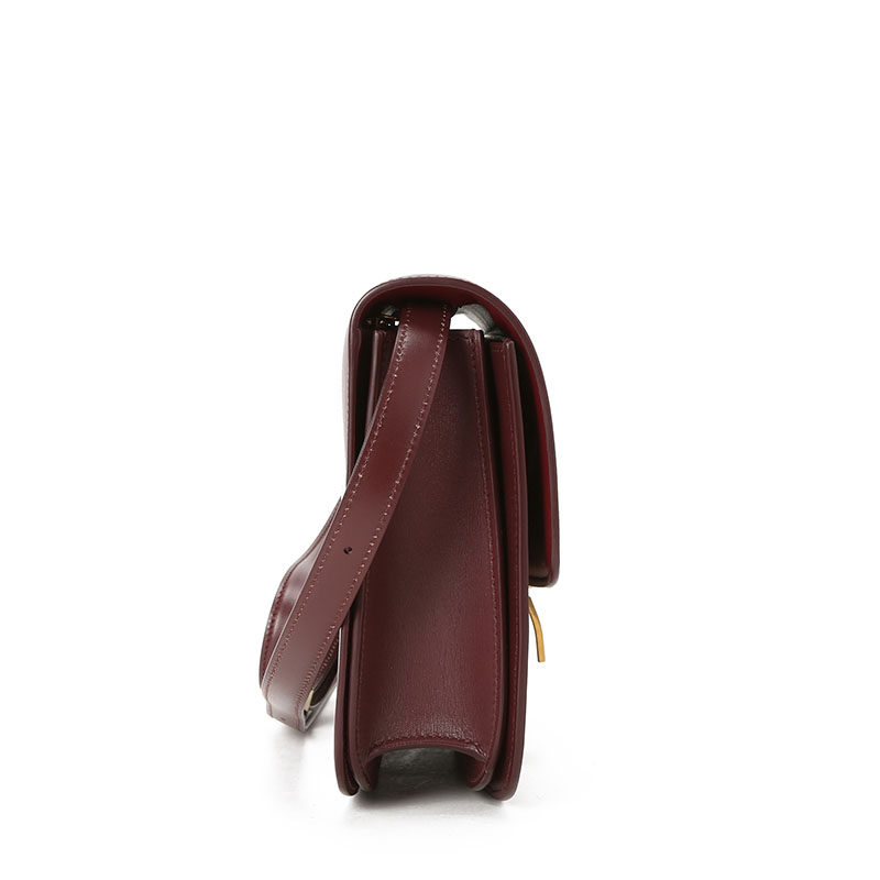celine box豆腐中号金属皮单肩包 奢殿女士包袋