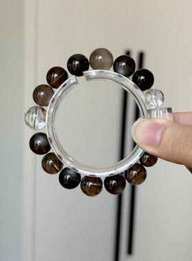 天然水晶原创定制茶晶月光石白水晶方糖小众秋冬百搭手链茶晶手串