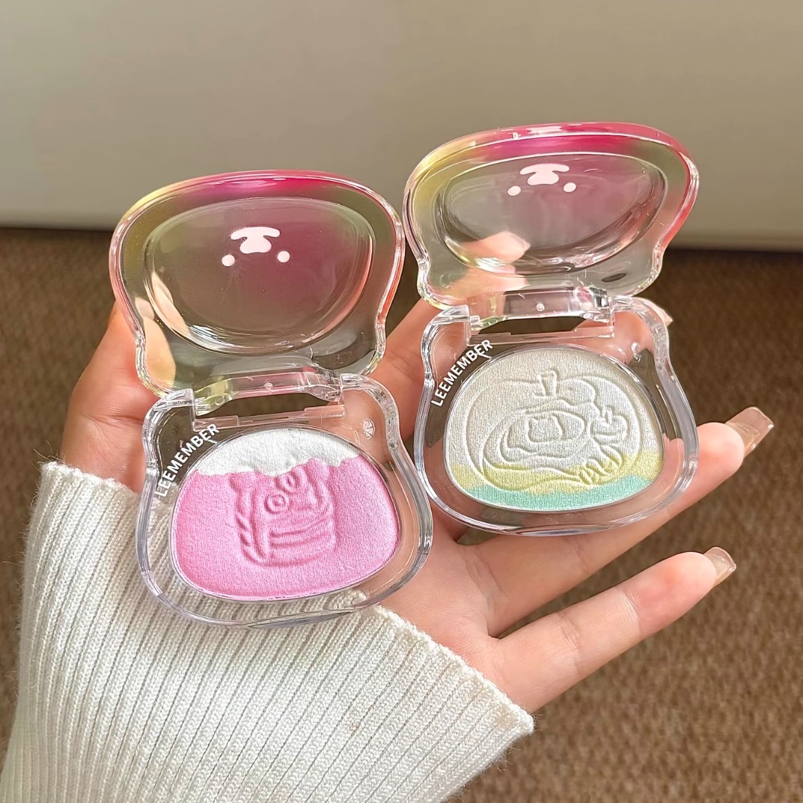 LEEMEMBER荔萌多用提亮粉锻光烤粉腮红眼影多用自然泪沟高光NM03 - 图3