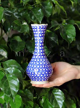 波兰进口手绘玫瑰绣球鲜花插花瓶