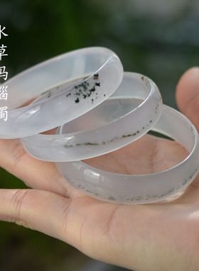 瑞丽女玛瑙原色玉镯天然无优化