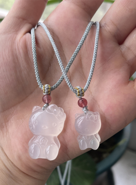 男女玉髓卡通吊坠甜美