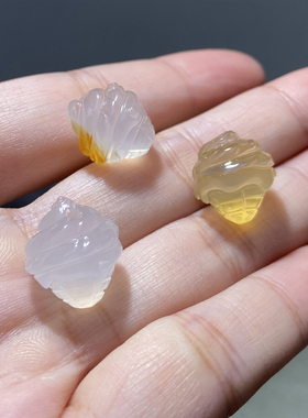 天然冰透玛瑙冰激凌项坠饰品