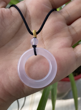 男女玉髓平安环项坠天然