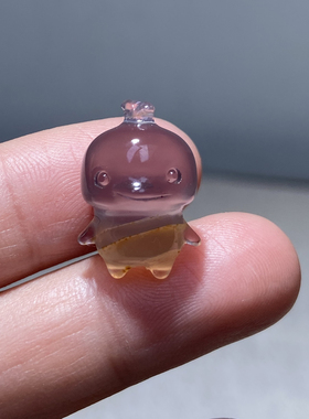 天然冰透玛瑙萌鸡玉项坠