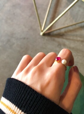 【清仓】原创设计师 Little Joys 925纯银镀金 爱心锆石天然珍珠