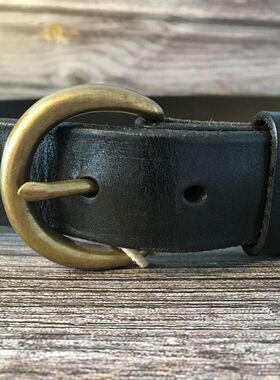 窄针扣腰带真皮裤带头层手工纯牛皮皮带女复古中青年休闲潮 宽3cm