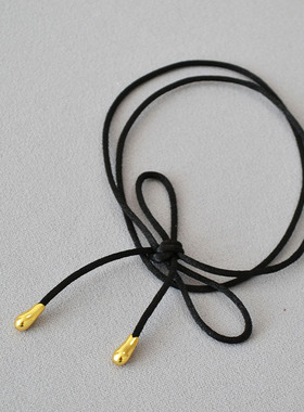 黑绳子项链小众可调节长款女