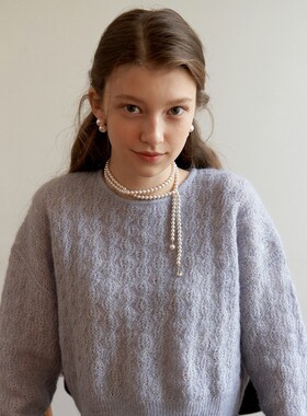 甜美项链温柔吊坠仿珍珠毛衣链女